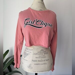 Pink longsleeve cropped sweatshirt